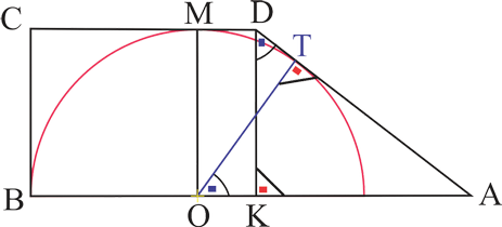 Trapezio rettangolo circoscritto al semicerchio Trapezio rettangolo circoscritto al semicerchio